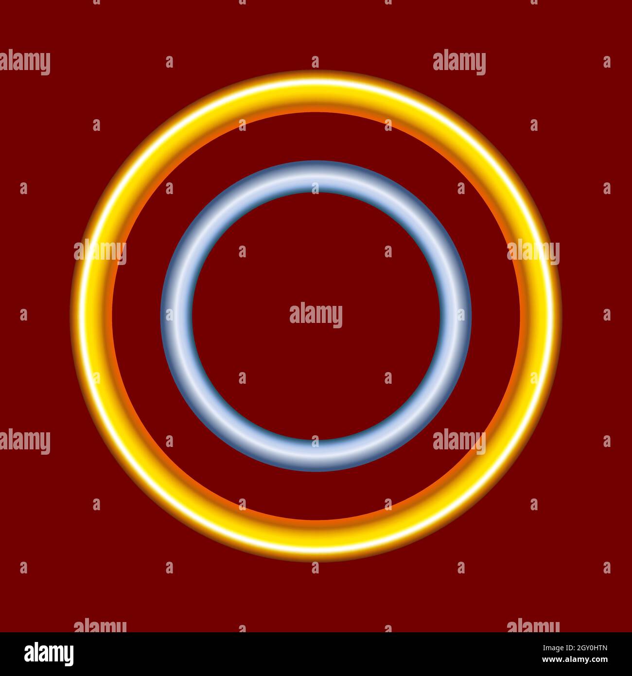 Gold wire contour ring. Design element. For the design of banners
