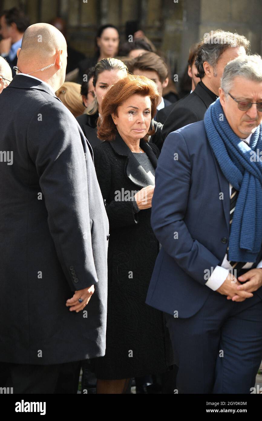 Dominique Tapie during a tribute mass for French tycoon Bernard Tapie at  Saint Germain des Pres church in Paris, France on October 6, 2021. The  funeral will be held on October 8