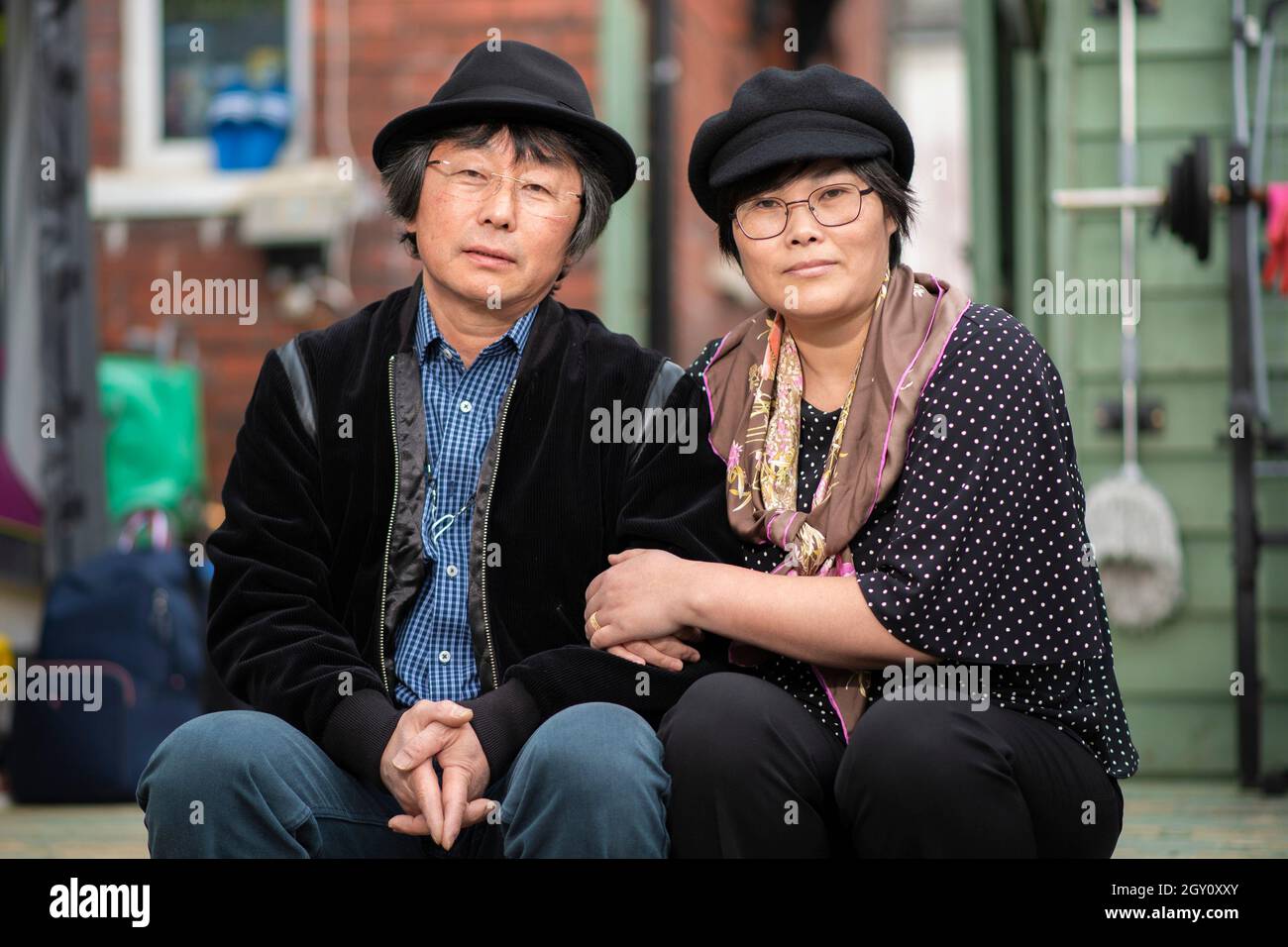 Jihyun Park, a North Korean defector who is standing as a Conservative  Party MP for Bury, poses with her husband at their home in Bury,  Lancashire, UK. Picture date: Thursday March 18,
