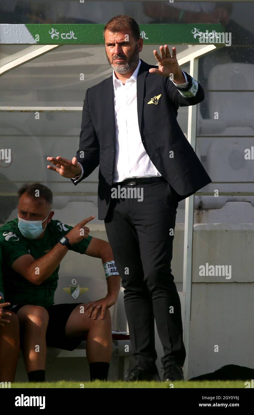 MOREIRA DE CONEGOS, PORTUGAL - SEPTEMBER 25: Pedro Moreira of FC Arouca  looks on ,during the Liga Portugal Bwin match between Moreirense FC and FC  Arouca at Estadio Comendador Joaquim de Almeida