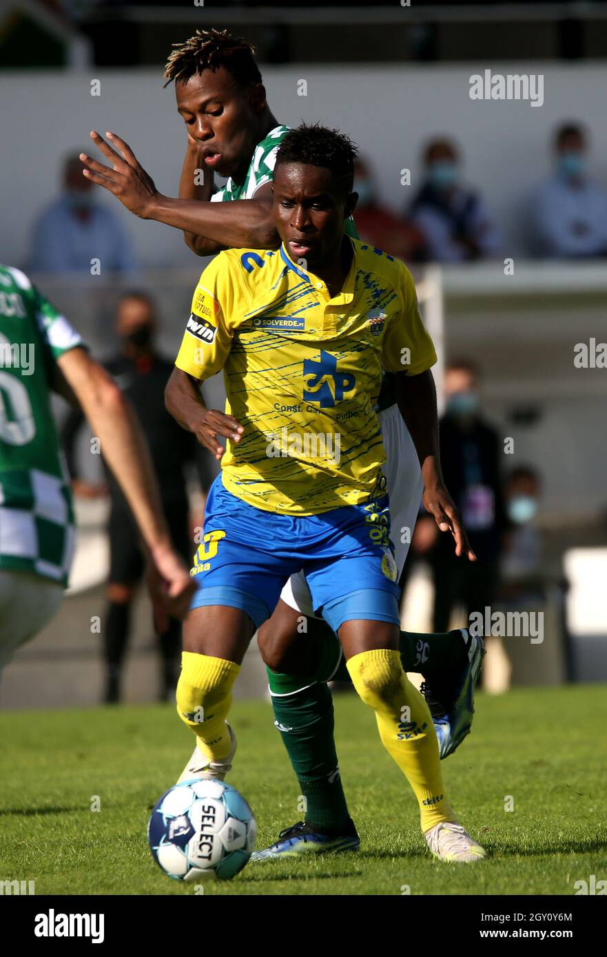 MOREIRA DE CONEGOS, PORTUGAL - SEPTEMBER 25: Pedro Moreira of FC Arouca  looks on ,during the Liga Portugal Bwin match between Moreirense FC and FC  Arouca at Estadio Comendador Joaquim de Almeida