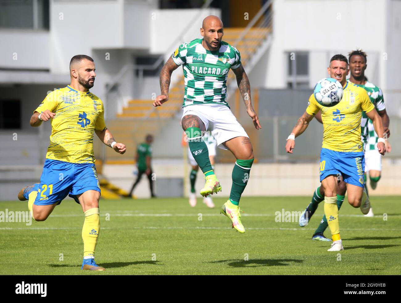 MOREIRA DE CONEGOS, PORTUGAL - SEPTEMBER 25: Pedro Moreira of FC Arouca  looks on ,during the Liga Portugal Bwin match between Moreirense FC and FC  Arouca at Estadio Comendador Joaquim de Almeida