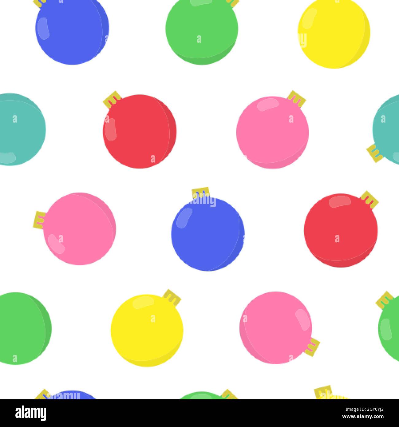 Cute cartoon art Christmas balls seamless pattern Stock Vector Image ...
