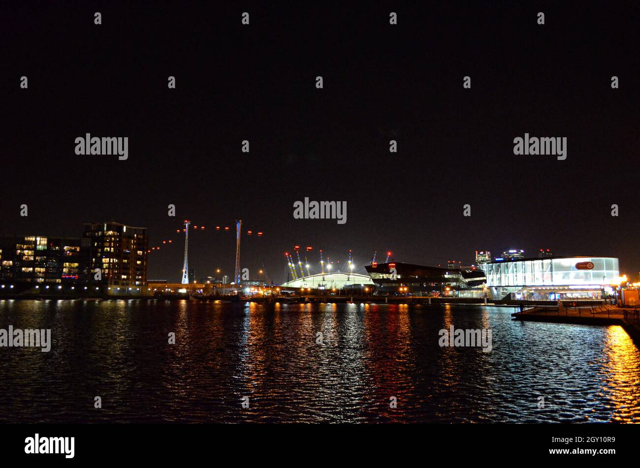 London Emirates Royal Docks and the gondola over the River Thames Stock Photo