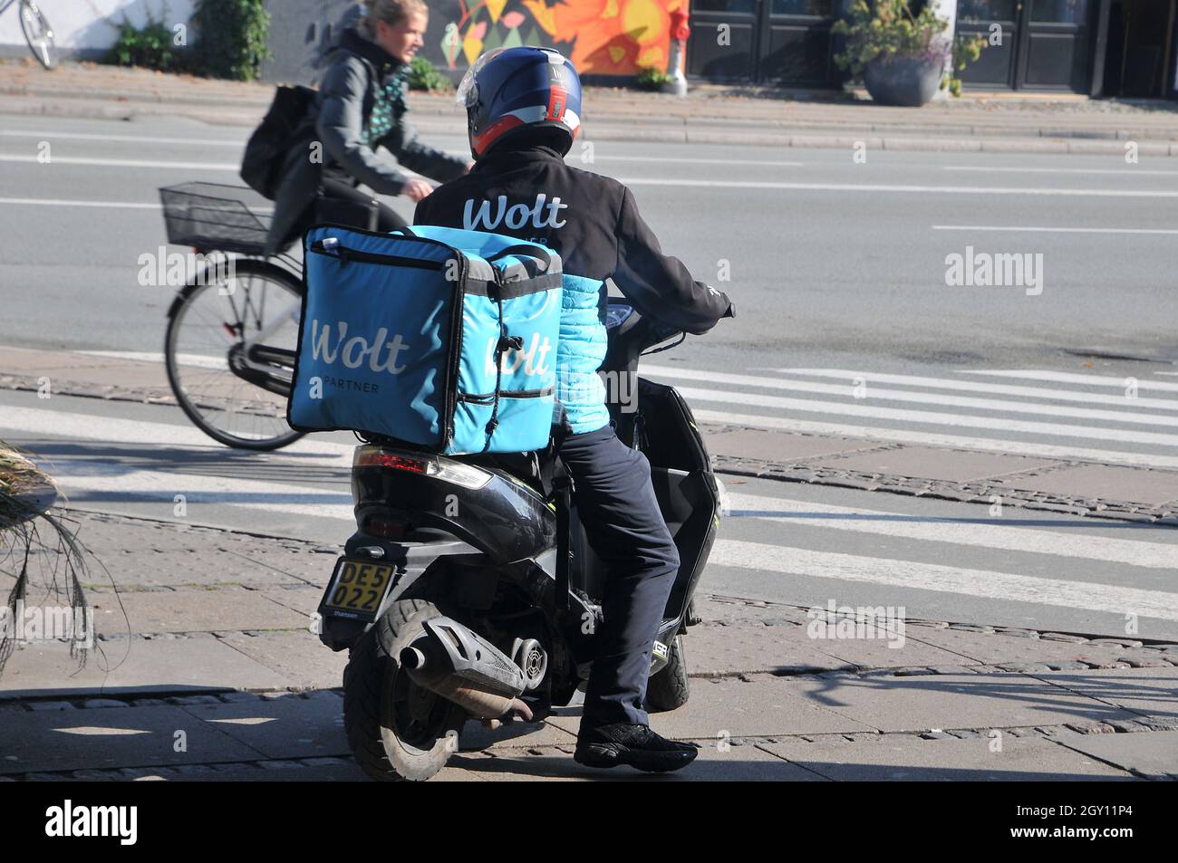 Copenhagen, Denmark., 06 October 2021,Wolt partner food delivery motor ...