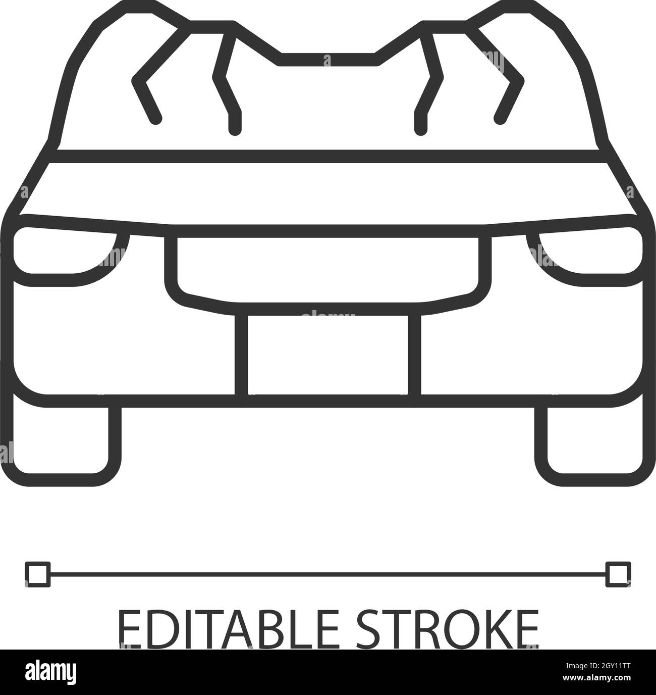 Car roof damage linear icon Stock Vector