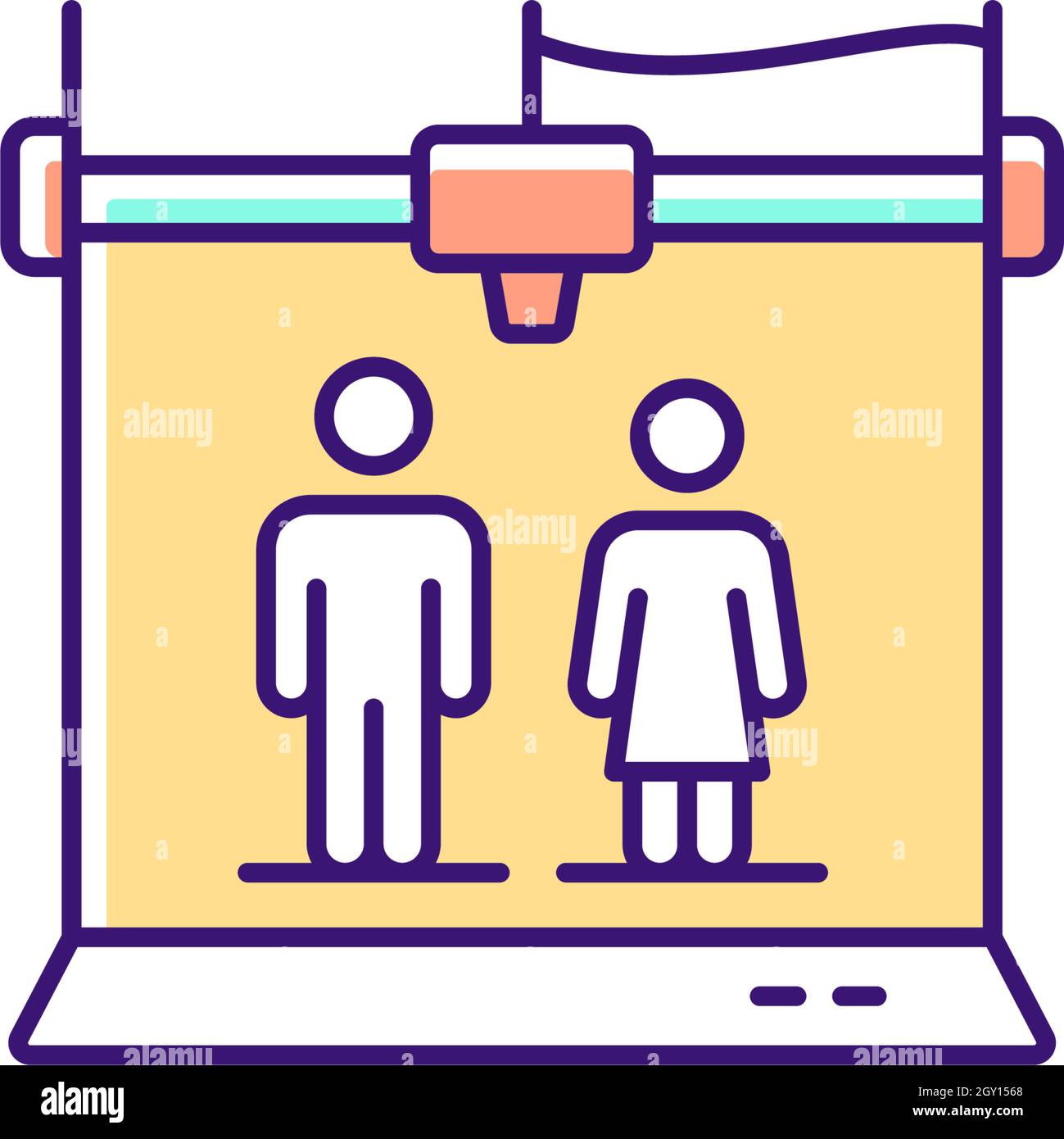 3d printed selfies RGB color icon Stock Vector