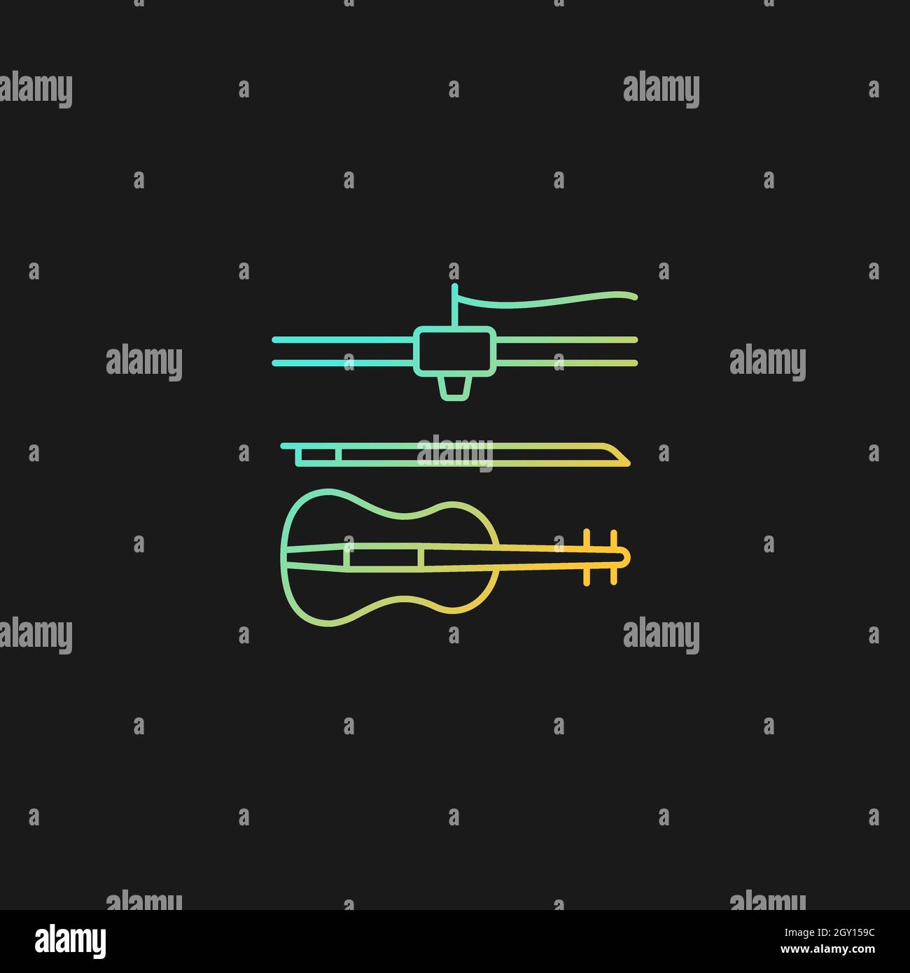 3d printed musical instruments gradient vector icon for dark theme ...