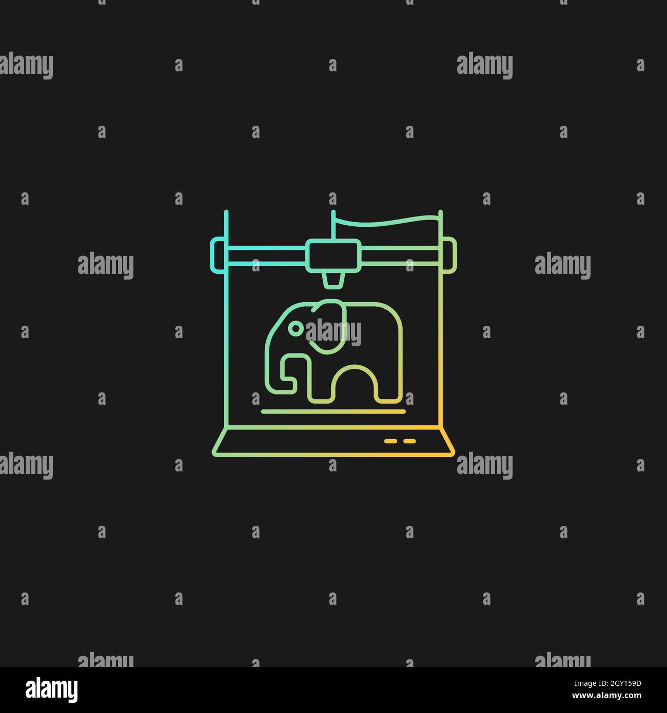 3d printed toys gradient vector icon for dark theme Stock Vector Image ...