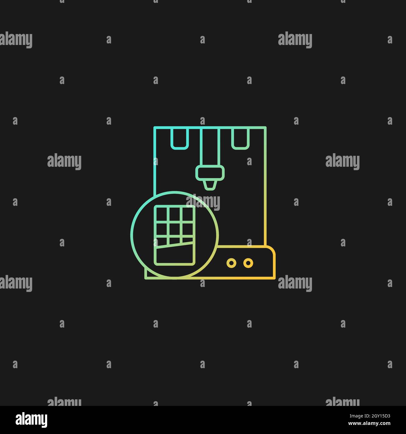 3d printed chocolate gradient vector icon for dark theme Stock Vector
