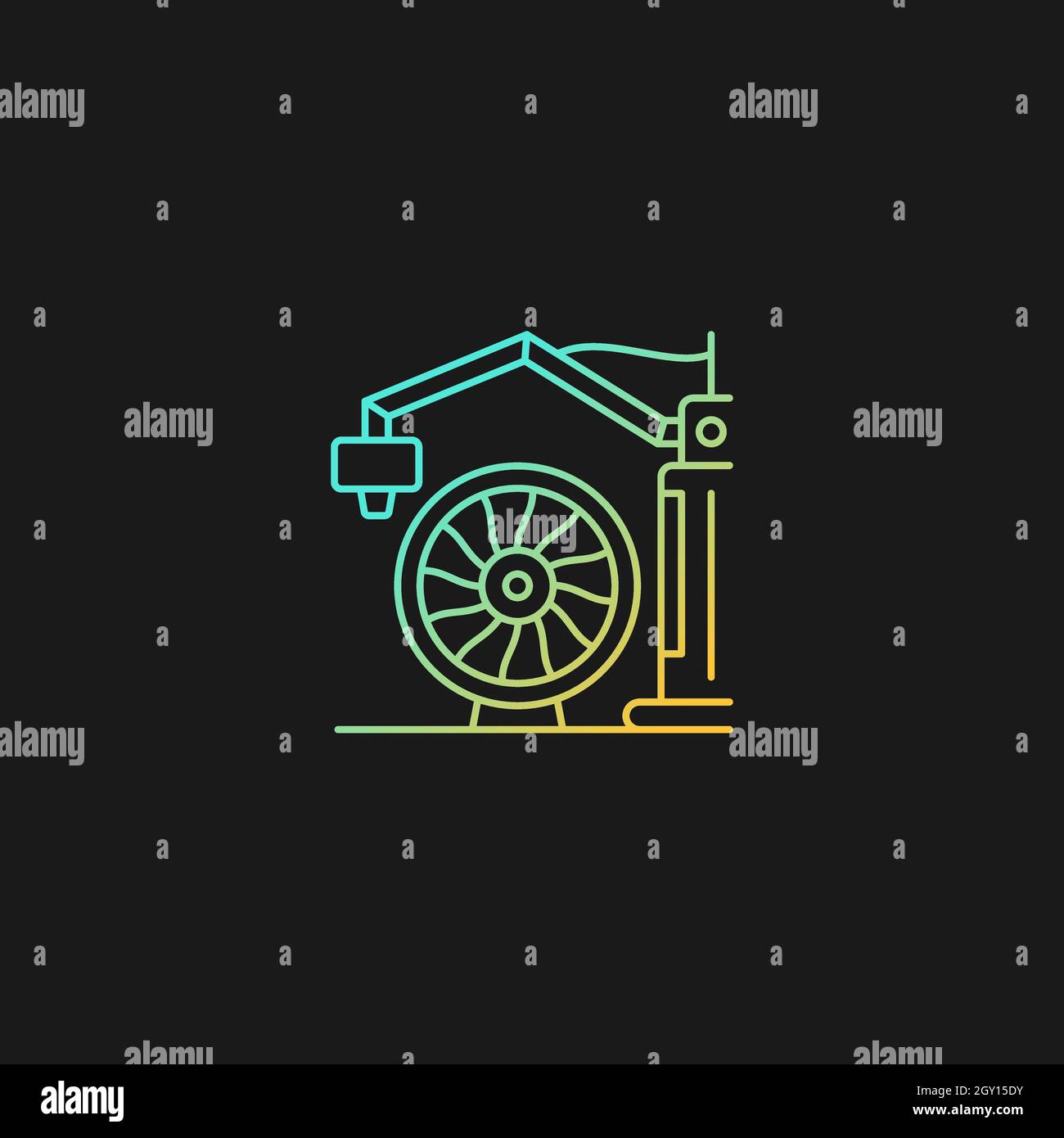 3d printing for aerospace industry gradient vector icon for dark theme Stock Vector