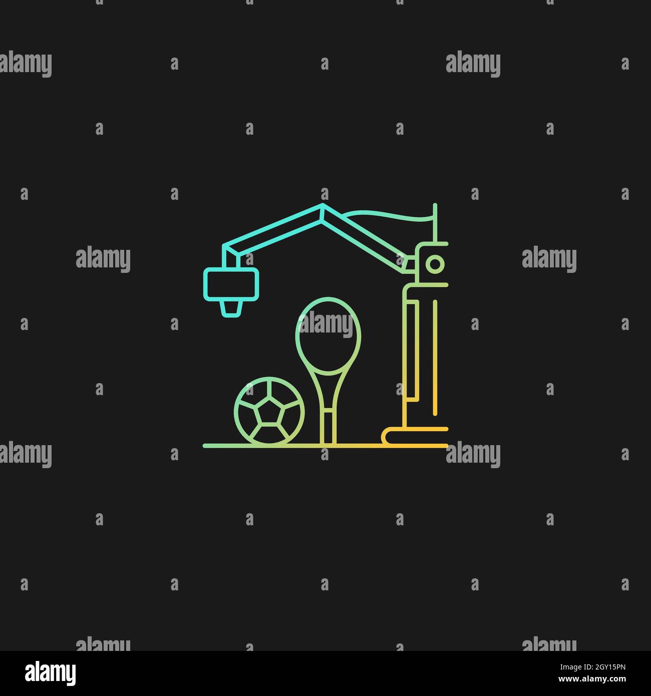 3d printed sport equipment gradient vector icon for dark theme Stock Vector