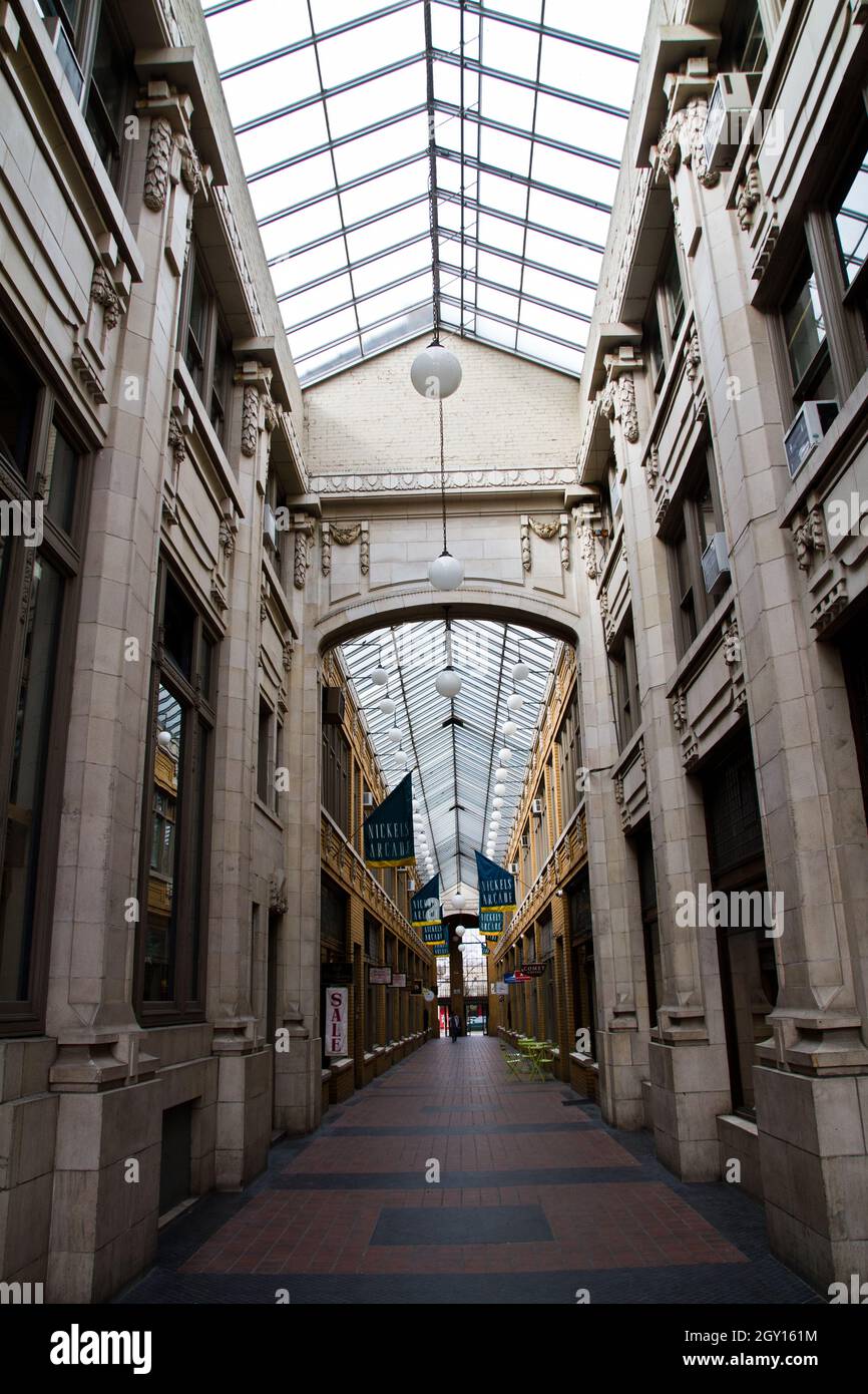 Marble indoor shopping center hall perspective shot Stock Photo Alamy