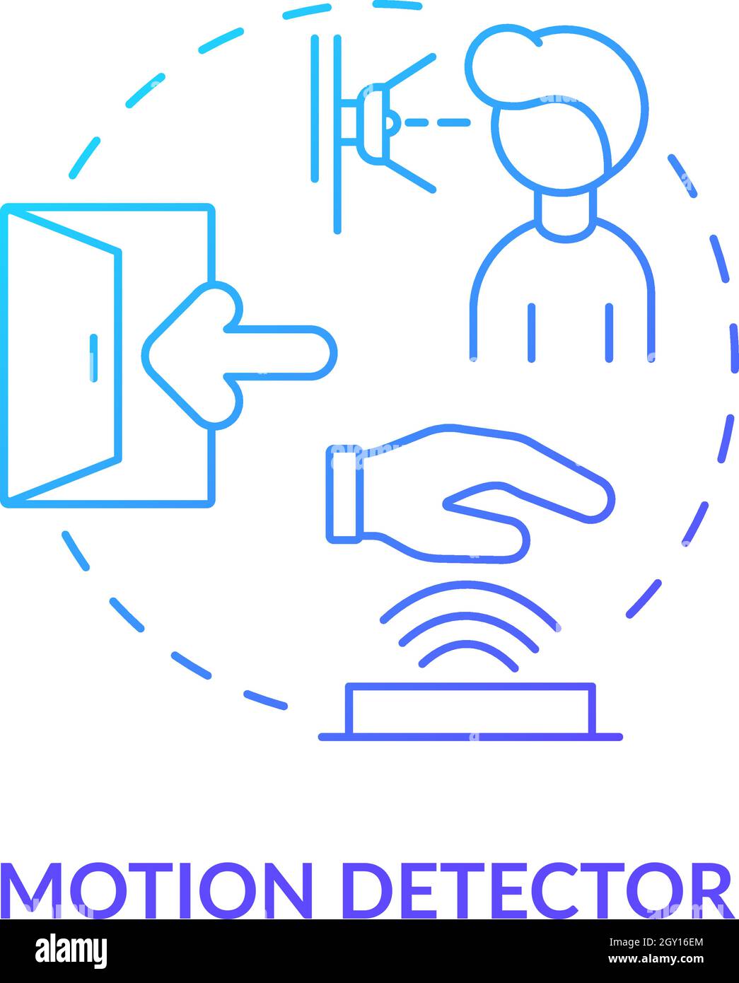 Motion detector blue gradient concept icon Stock Vector Image & Art Alamy