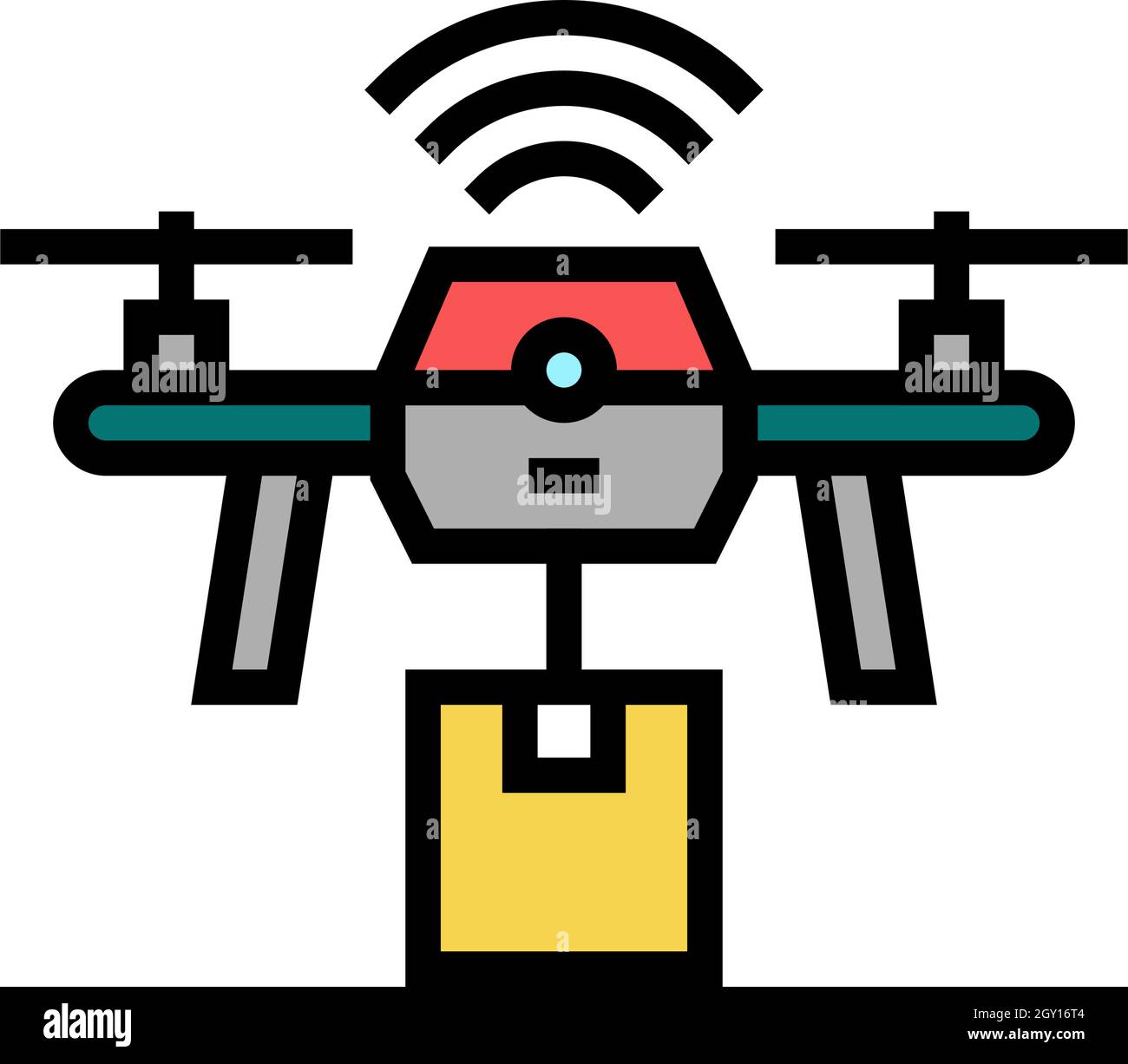 drone delivery color icon vector illustration Stock Vector Image & Art ...