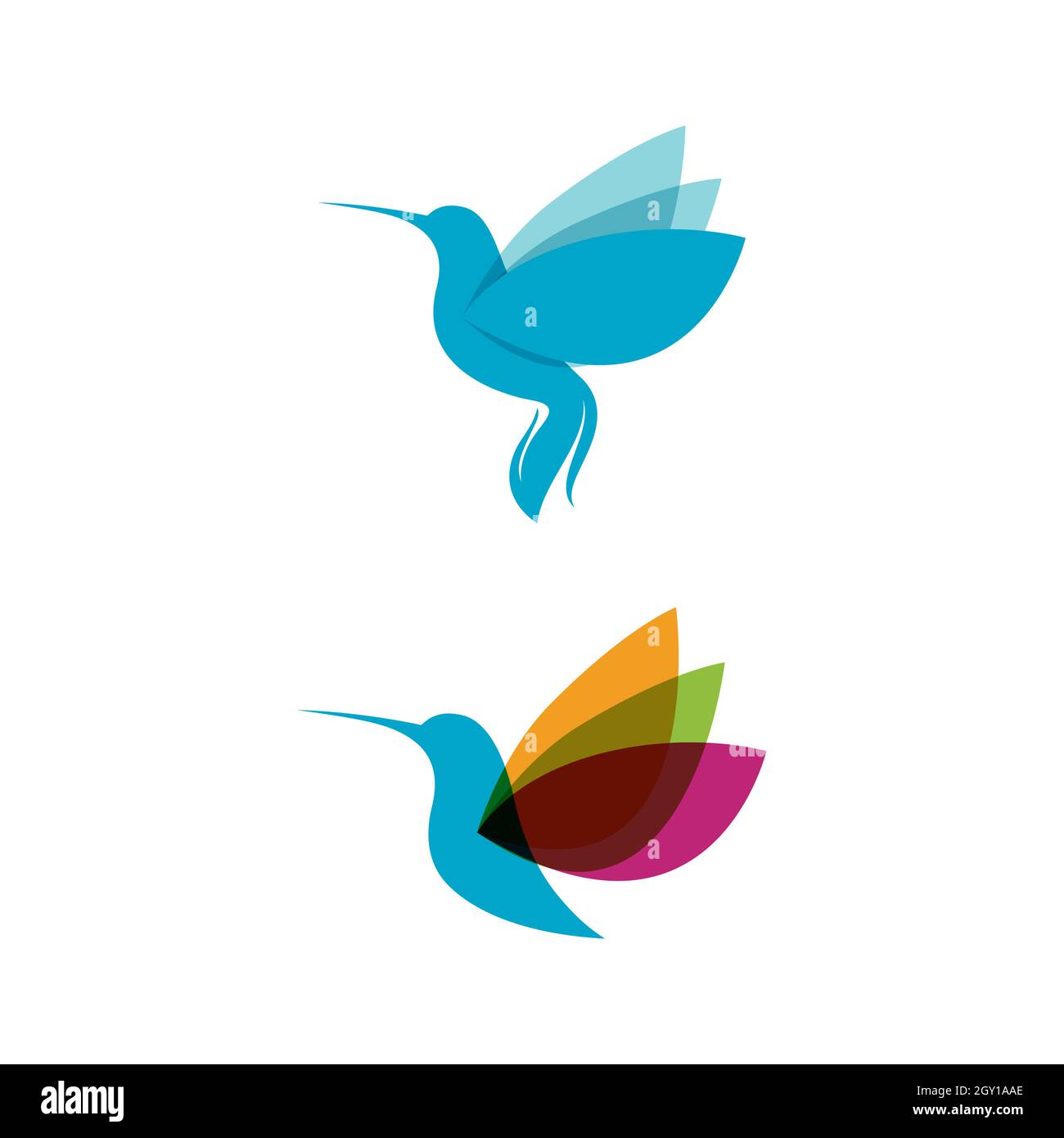 Humming bird Vector icon design illustration Template Stock Photo - Alamy