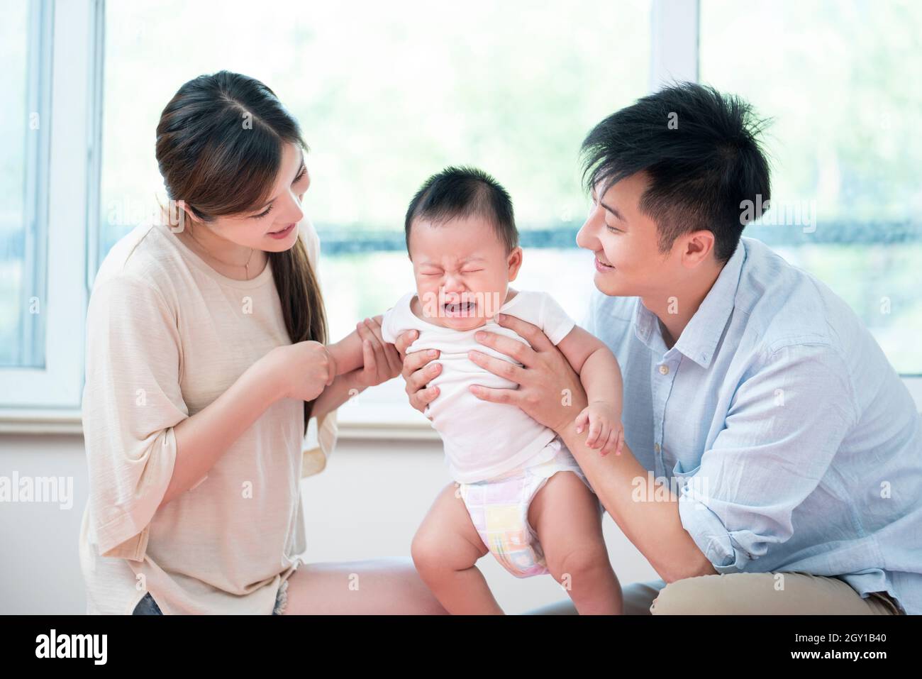 happy and loving young family Stock Photo