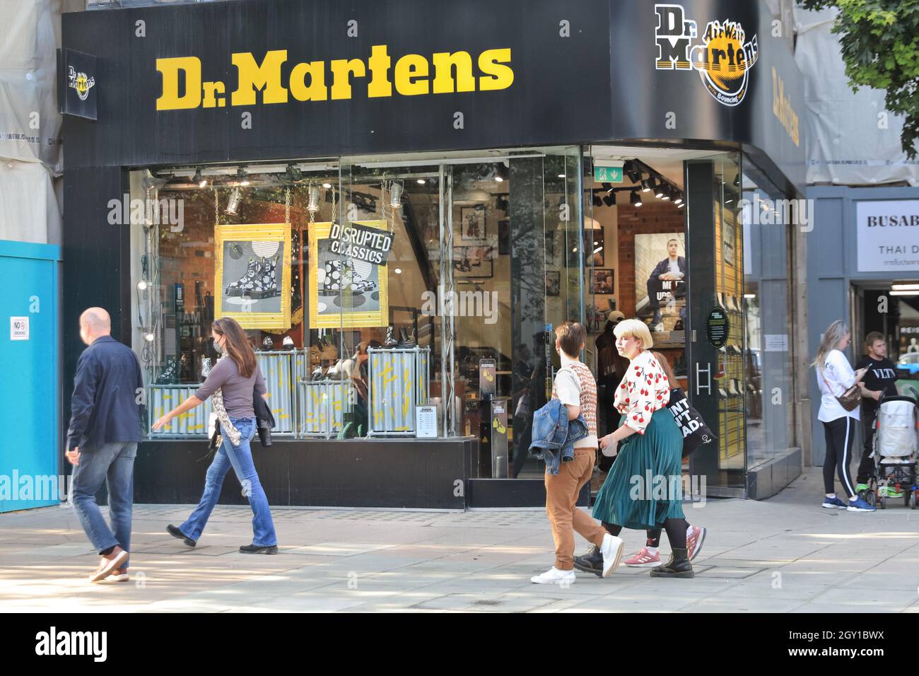 Dr. Martens British shoe shop exterior, people walking past footwear  retailer on Oxford Street, London, England Stock Photo - Alamy