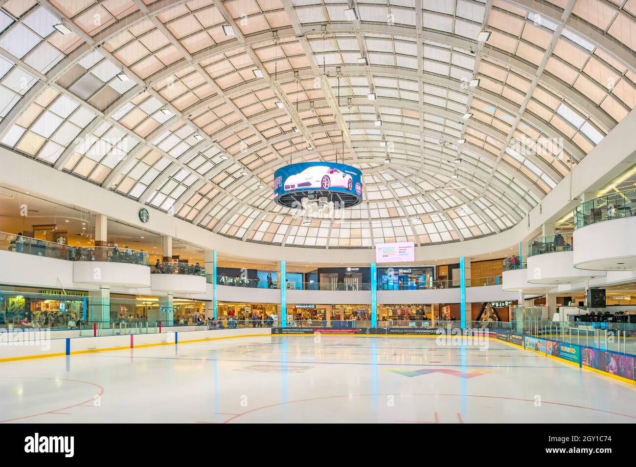 Ice Palace skating rink inside West Edmonton Mall, Alberta, Canada Stock Photo