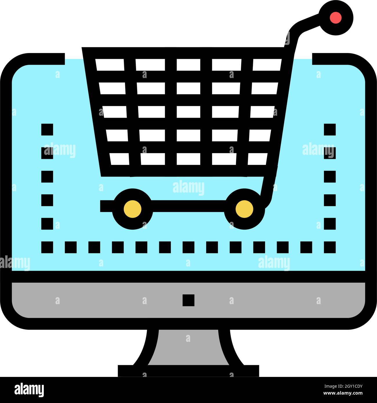 electronic eshopping purchase color icon vector illustration Stock ...