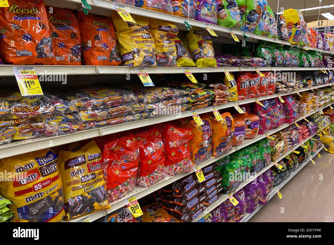Halloween candy aisle at JewelOsco supermarket Stock Photo  Alamy