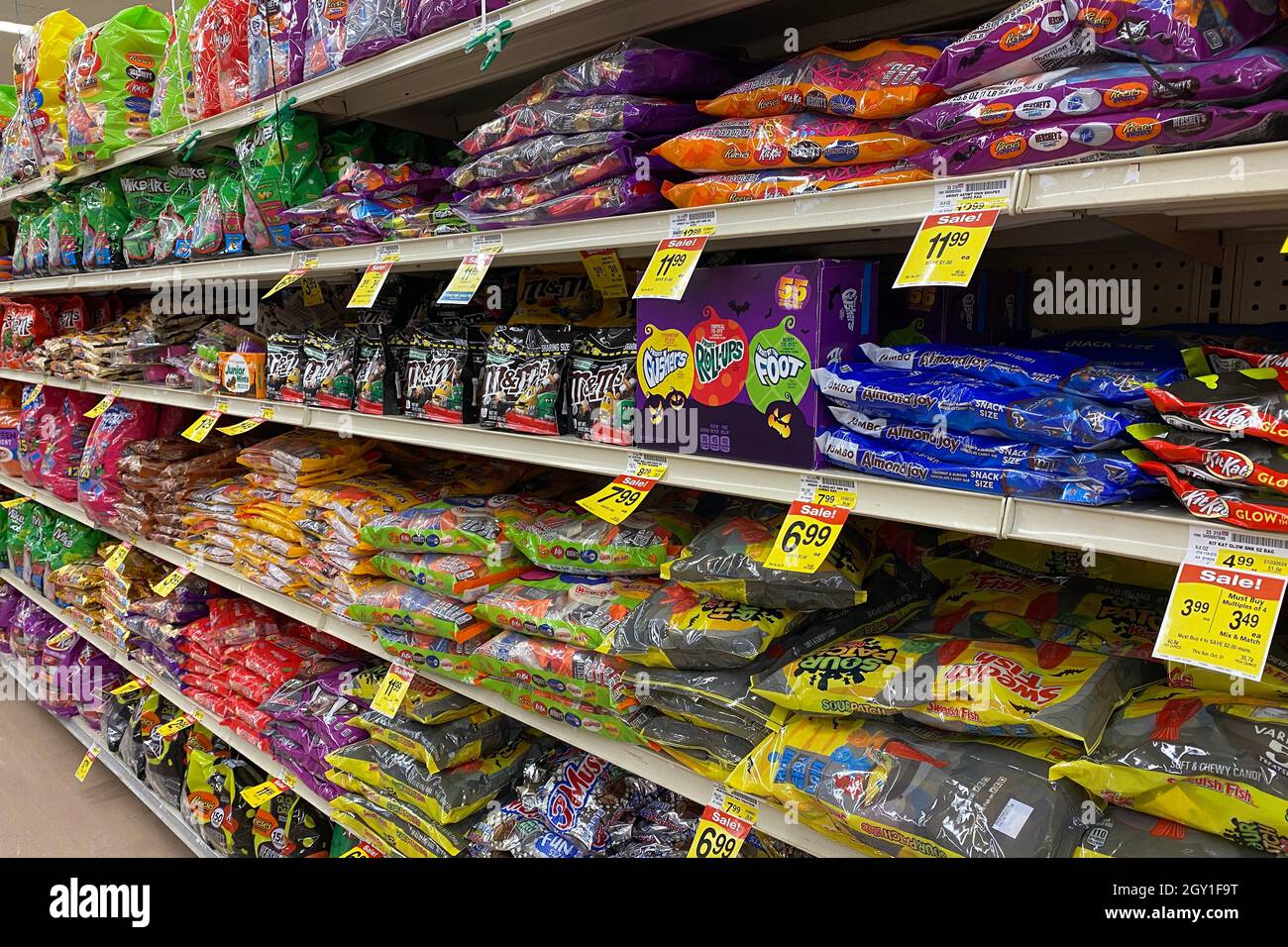 Halloween candy aisle at JewelOsco supermarket Stock Photo  Alamy