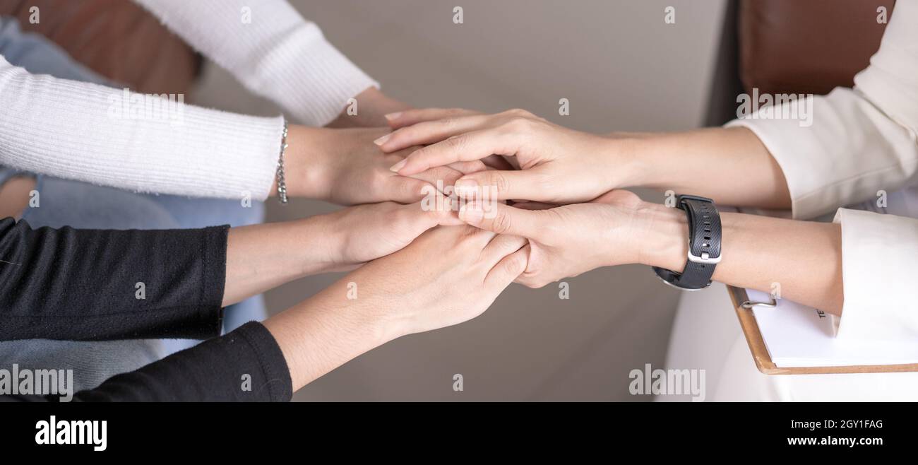 Young women consulting with the psychologist. Stock Photo