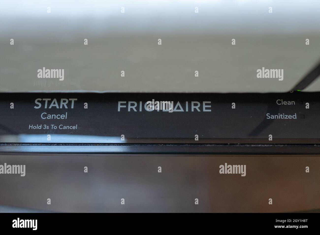United States. 03rd Sep, 2021. Logo for Frigidaire on disherwasher in kitchen setting, Monterey, California, September 3, 2021. (Photo by Smith Collection/Gado/Sipa USA) Credit: Sipa USA/Alamy Live News Stock Photo
