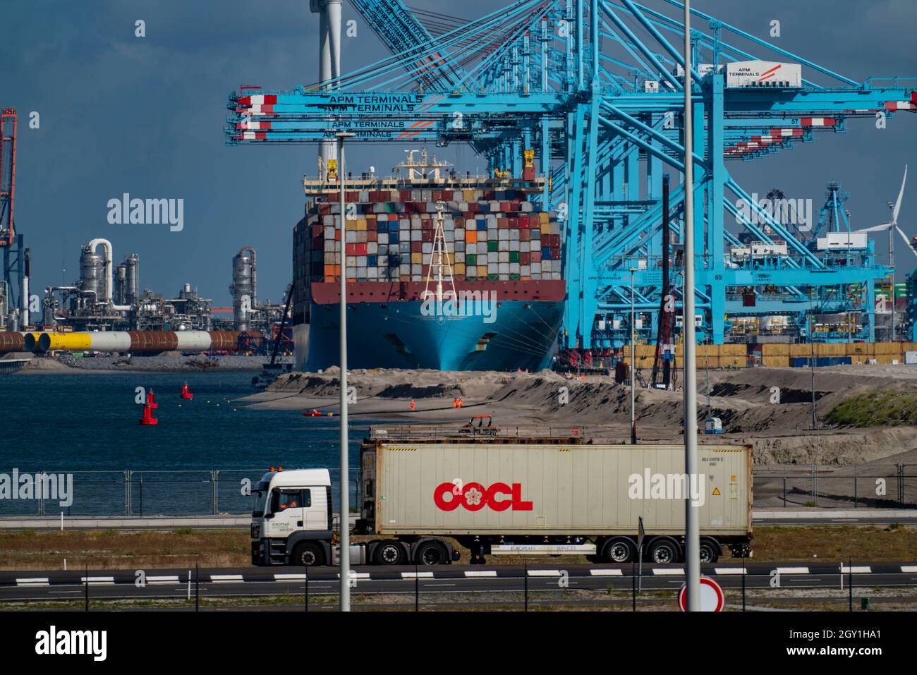 The seaport of Rotterdam, the Netherlands, deepsea port Maasvlakte 2