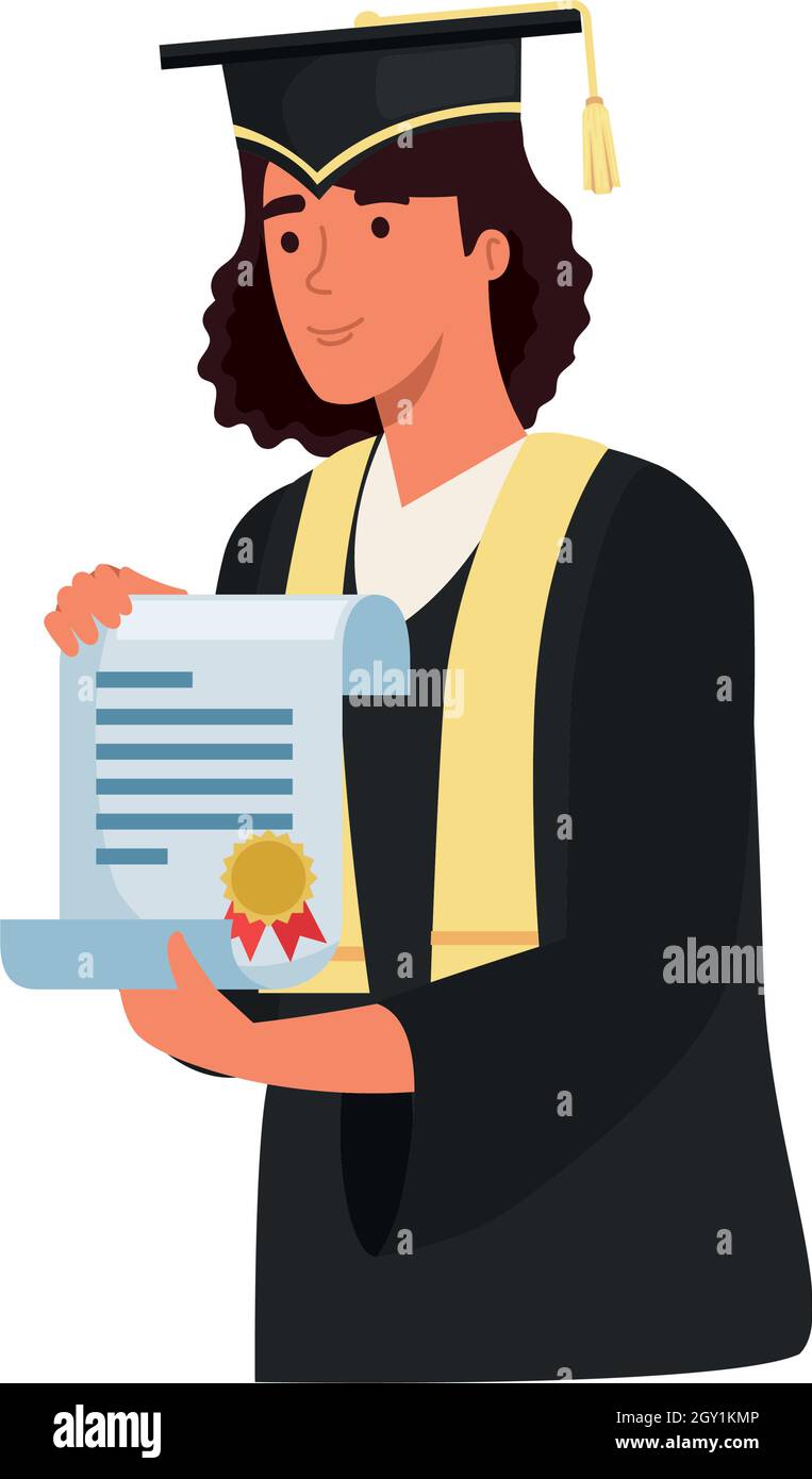 woman graduate with certificate Stock Vector Image & Art - Alamy