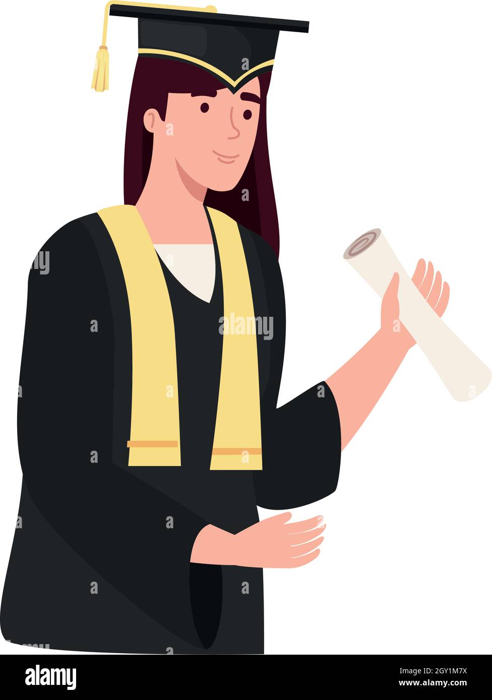 woman graduate with certificate Stock Vector Image & Art - Alamy