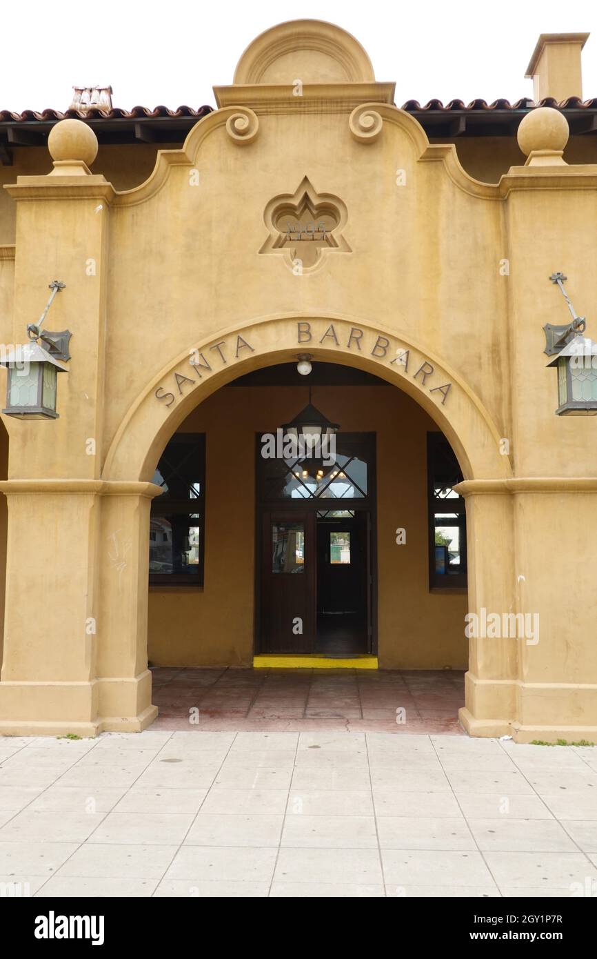 Santa Barbara rail station, California, USA Stock Photo