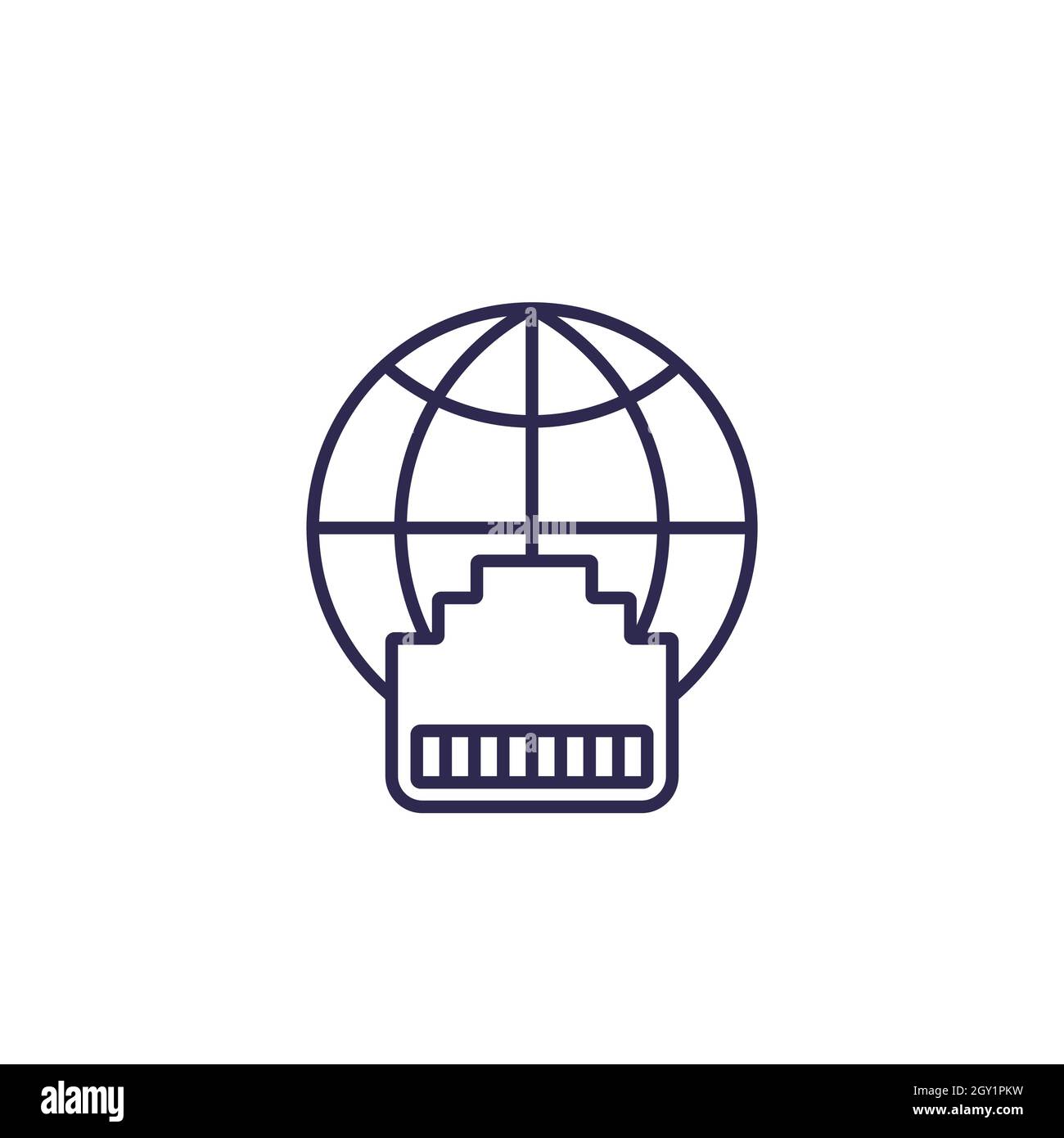 Ethernet cable computer globe Stock Vector Images - Alamy