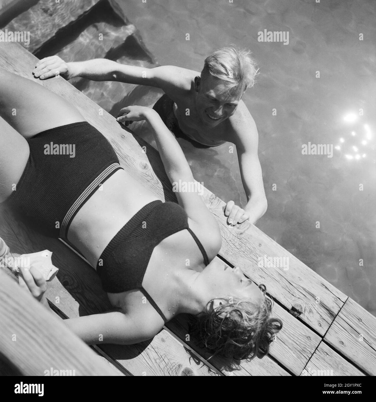 Young woman tanning Black and White Stock Photos & Images - Page 2 - Alamy