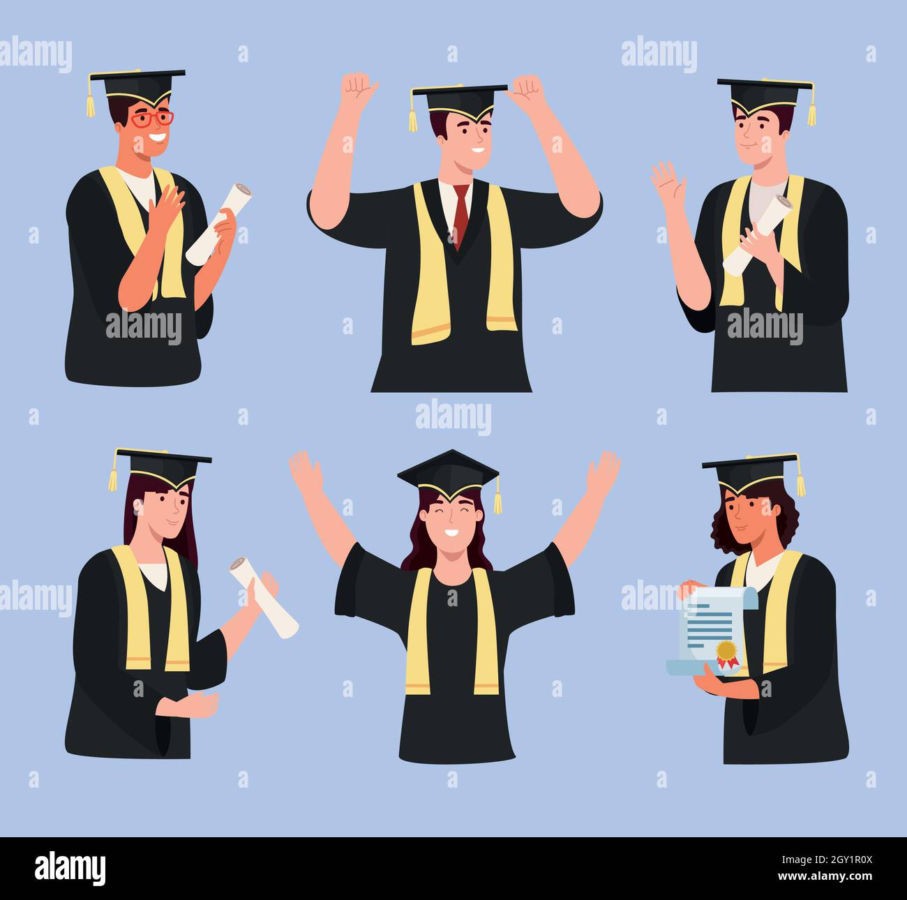 Group Graduating Vector group students graduates Stock Vector Image & Art - Alamy