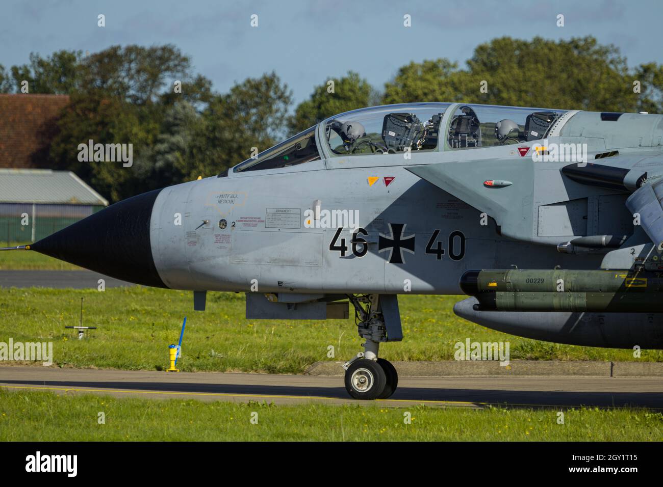 Leeuwarden Netherlands Oct. 4 2021 Weapon Instructor Course German Tornado preparing for take off Stock Photo