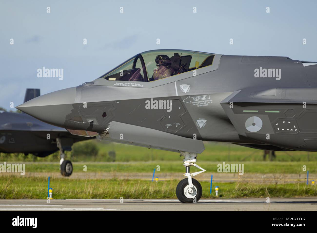 Leeuwarden Netherlands Oct. 4 2021 Weapon Instructor Course F-35 preparing for take off Stock Photo