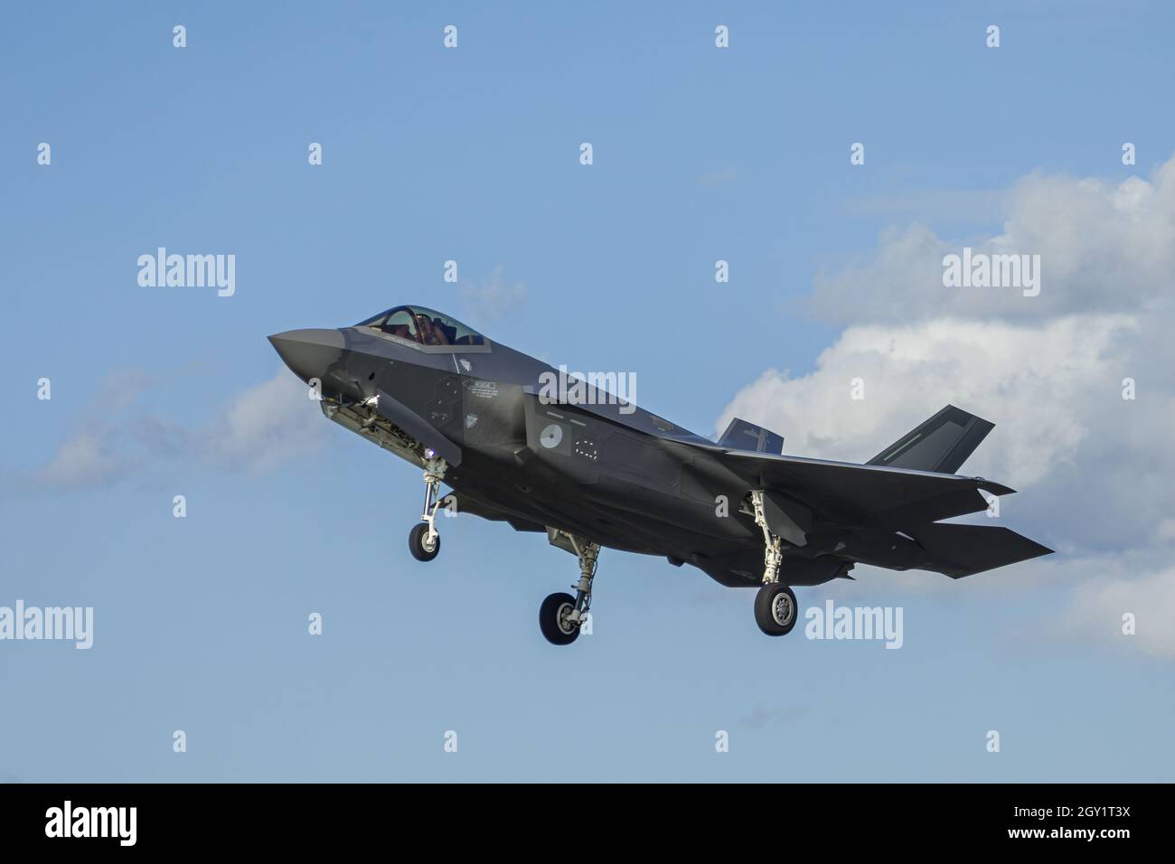 Leeuwarden Netherlands Oct. 4 2021 Weapon Instructor Course F-35 Lightning II landing Stock Photo