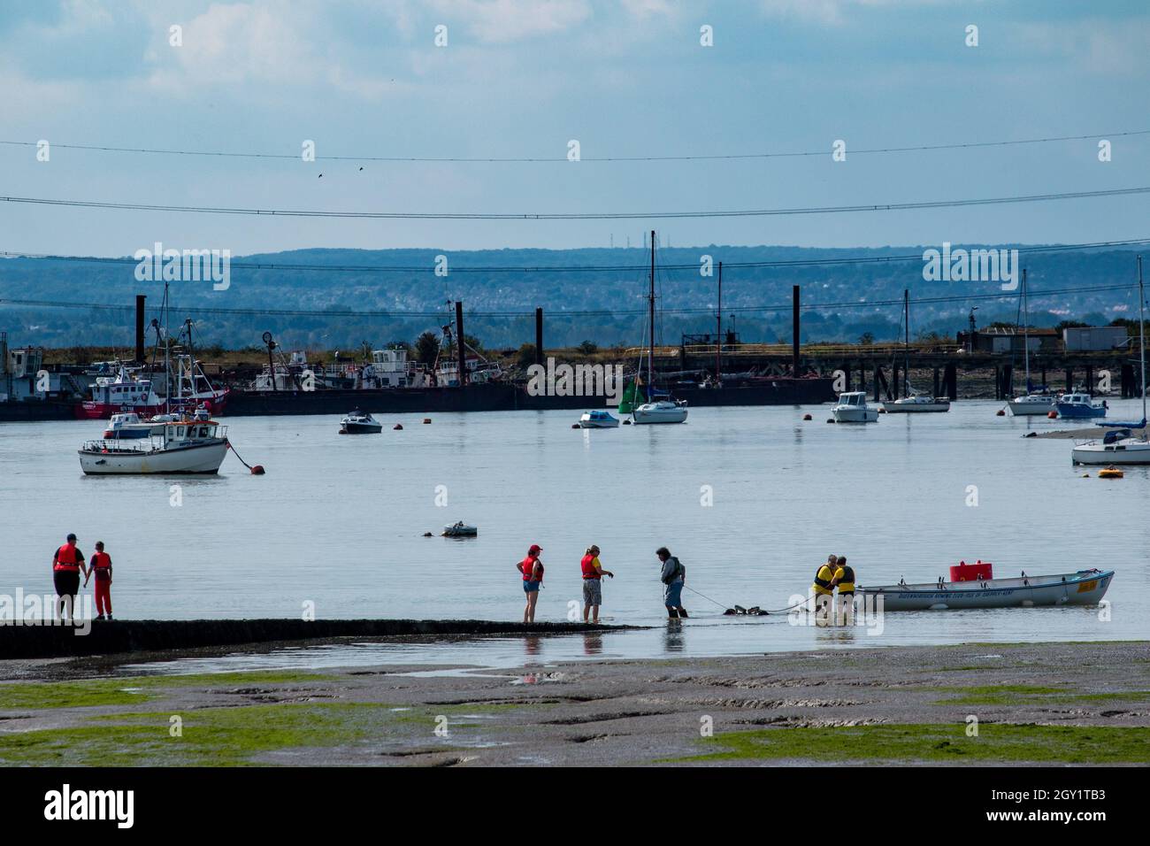 the regatta held at queenborough all tide landing in kent Stock Photo