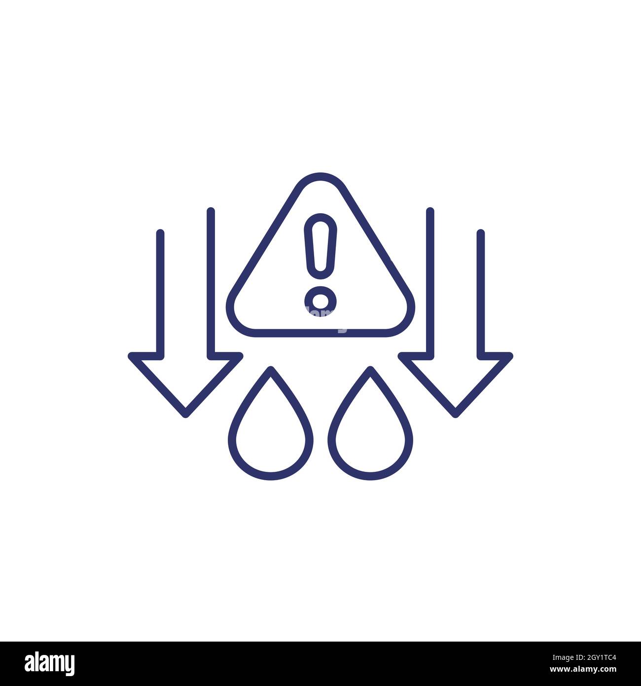 low water level warning icon, line vector Stock Vector