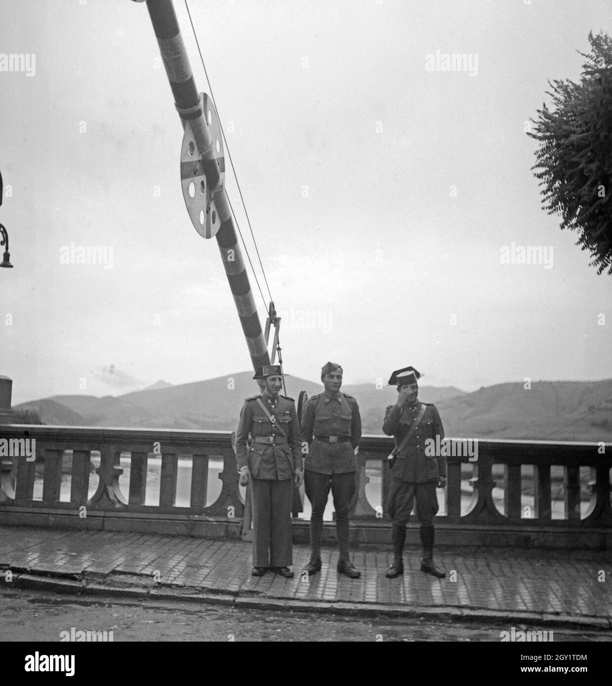 Spanische Grenzsoldaten an der Grenze zwischen Spanien und Frankreich, 1930er Jahre. Spanish