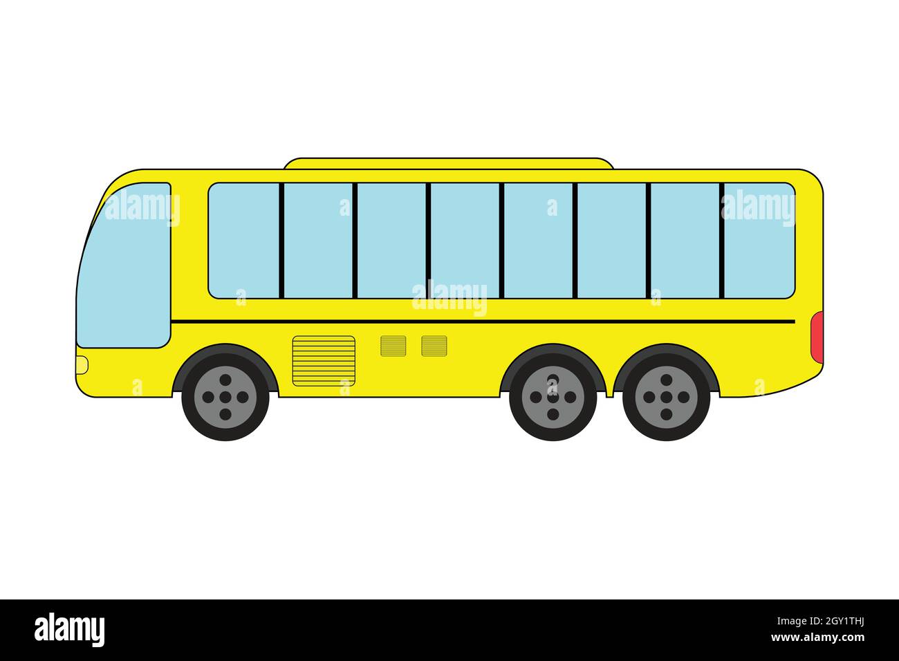 Side view of a yellow bus Flat design Stock Vector Image & Art Alamy