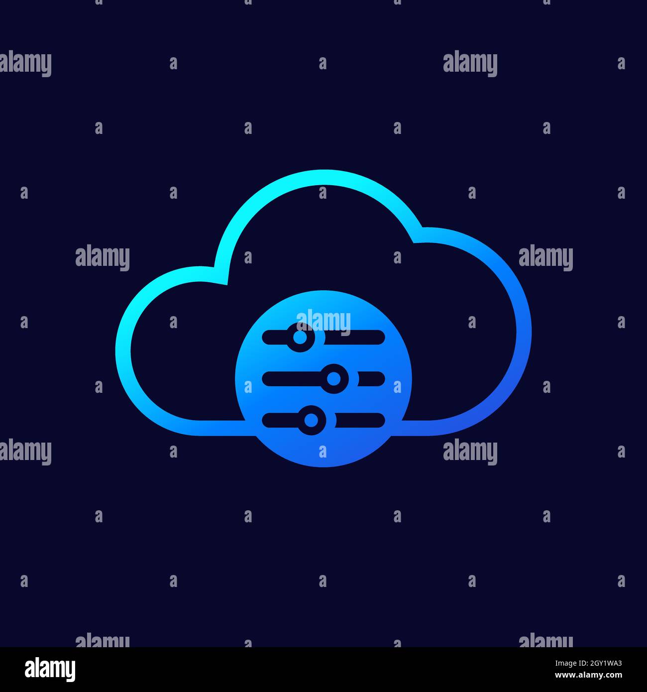 Cloud settings or hosting configuration icon Stock Vector Image & Art ...