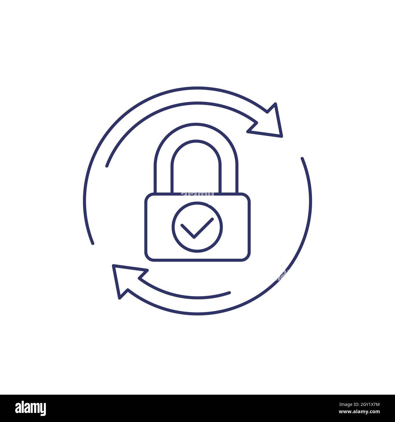Password reset change line icon on white stock vector image art alamy