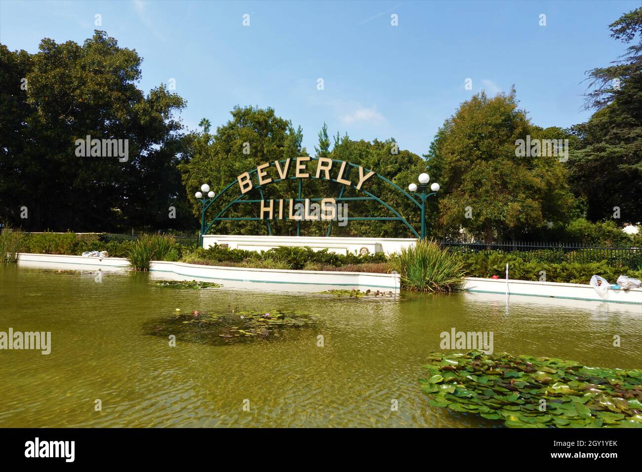Famous Beverly Hills Sign, Beverly Hills, Los Angeles, California, United States of America, USA Stock Photo