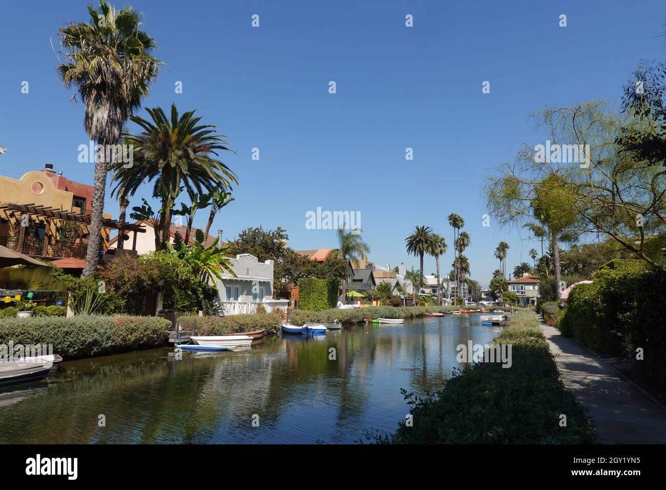 Venice Canals, Historic District of Venice Beach, Suburb of Los Angeles, California, USA Stock Venice Canals, Historic District of Venice Beach, Suburb of Los Angeles, California, USA Stock