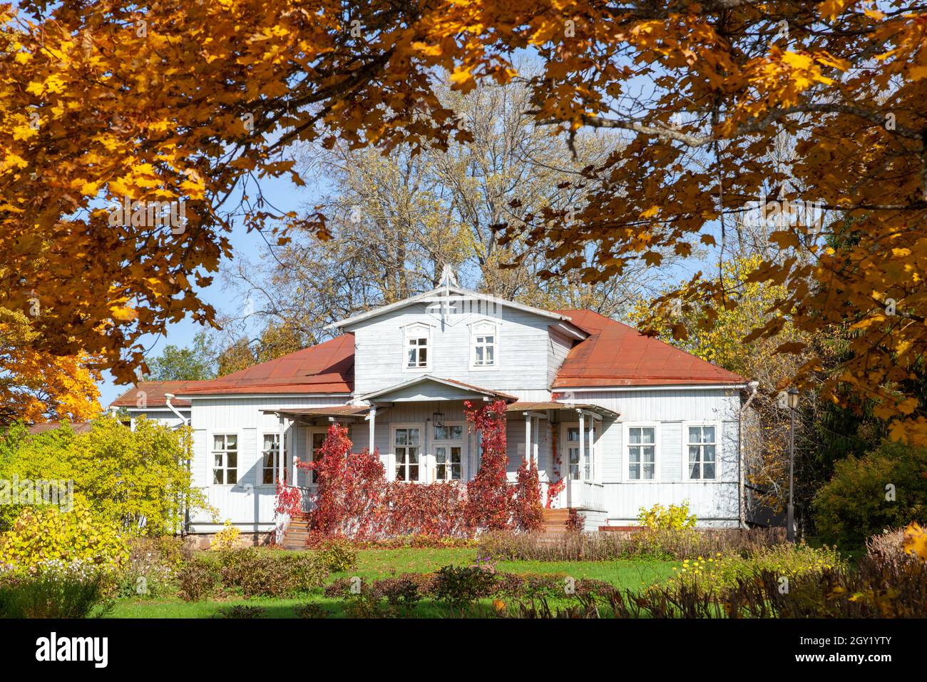 The N. Rimsky-Korsakov Museum-Reserve Lyubensk, Pskov region, Russia. Stock Photo
