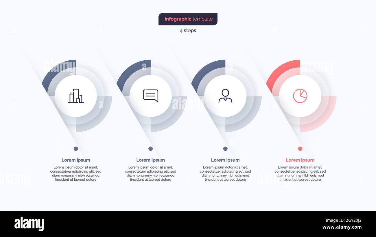 Four step business infographic design template. Vector illustration Stock Vector