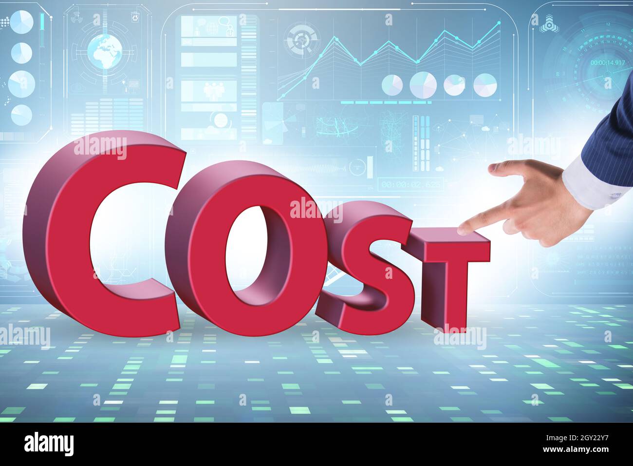 Cost optimisation concept with the falling costs Stock Photo Alamy