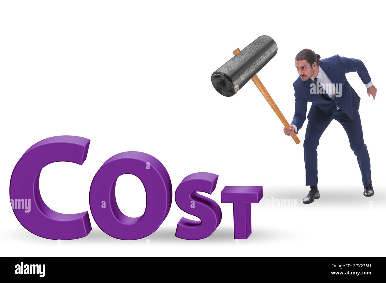 Cost optimisation concept with the falling costs Stock Photo Alamy